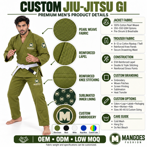 Kimono de Jiu Jitsu Brasileño (BJJ) de Alta Calidad, Ecológico y Duradero, 400GSM, Tejido de Perlas, Algodón Ligero, Transpirable y Preencogido - Product Image 6
