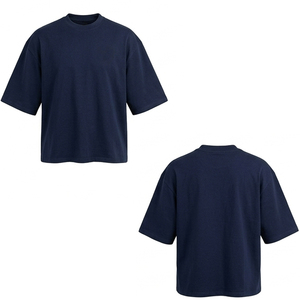 เสื้อยืดสตรีทแวร์ผู้ชาย ผ้าฝ้ายนุ่ม ทรงหลวม เสื้อยืดผ้าฝ้ายหนา สตรีทแวร์ลำลอง เสื้อยืดแขนสั้นผู้ชายลำลอง - Product Image 3