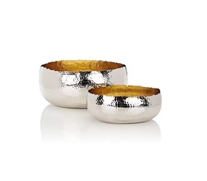 Luxury Aluminum Handmade Eco-Friendly Fruit Salad Serving Bowls Silver Decorative Snack & Nuts Bowl Set of 3 Handles Home Decor - Product Image 4