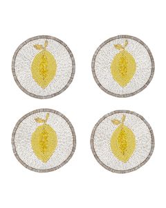 Premium Trendy Handcraft <b>Beaded</b> Embroidery Pineapple Design Four Set <b>Coaster</b> Stylish Fancy & Cute Elegant Craftera Exports - Product Image 3
