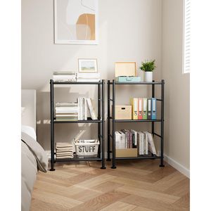 Paquete de 2 estanterías organizadoras de metal de 3 niveles, estantería de almacenamiento delgada con patas ajustables para cocina, lavandería y garaje - Product Image 2