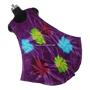 Robe longue maxi tie-dye en rayonne sexy pour femme, élégante, faite à la main, sans manches - Product Image 6