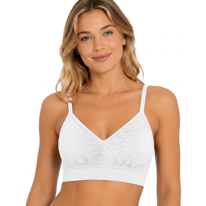 Women V-Neck Sports Bra Medium Support Breathable Yoga <b>Top</b> Solid <b>Purple</b> - Product Image 2