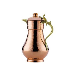 Vintage Hammered Copper Pitcher With Green Handle For <b>Drinks</b> Party Use Durable Metal <b>Jug</b> Pure Copper <b>Jug</b> Pitcher On Sale - Product Image 1