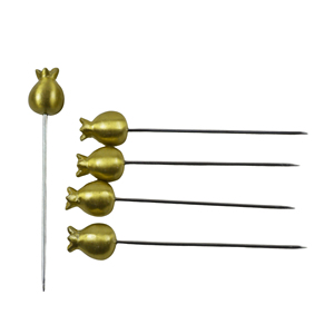 Palillos de cóctel personalizados de metal con forma de manzana, palillos de lujo de acero inoxidable para decorar martinis, brochetas reutilizables para frutas y aperitivos para fiestas - Product Image 5