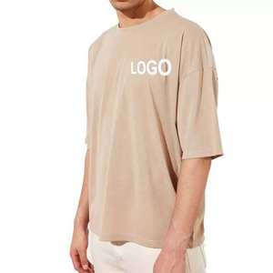 T-shirt pour homme, coupe ample, logo personnalisé OEM, broderie, impression, manches courtes, t-shirts d'été pour homme en vente - Product Image 2