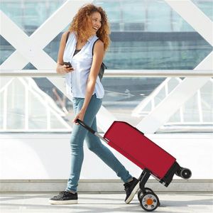Carrello Pieghevole Robusto Rosso in Metallo e Plastica per Supermercato, Uso Esterno e Stoccaggio - Product Image 5