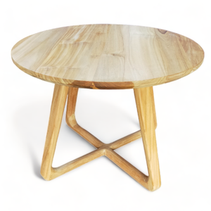 Table à manger ronde en bois moderne avec pieds en X, design scandinave, meubles de maison, structure stable - Product Image 5