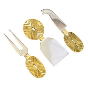 Luxury Gold <b>Cheese</b> <b>Knife</b> <b>Set</b> Durable Stainless Steel Slicer & Serving Tools Premium Copper Handle for <b>Cheese</b> Cake Butter - Product Image 1