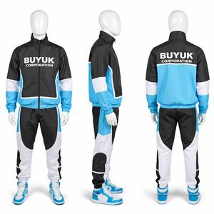 Conjunto Deportivo Casual Personalizado para Hombre, Talla Grande, 100% Algodón, Chaqueta Cortavientos Ligera con Cordón Ajustable y Pantalones, Estampado Lavado Ácido - Product Image 1