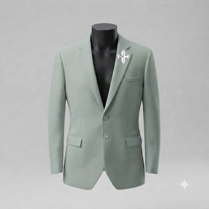 Traje de Pantalón y Chaqueta de Terciopelo Estilo Italiano para Hombre, Antiarrugas, Transpirable, Cierre de Botones, Diseño Plano Frontal, Viscosa/Poliéster - Product Image 6