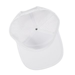 Casquette de baseball blanche à 6 panneaux unisexe ajustée en maille unie décontractée printemps-été pour adulte respirante et imperméable - Product Image 5