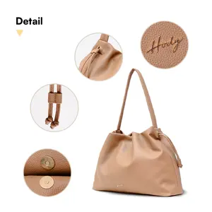 Hody Women NAIMA BAG Drawstring Shoulder Tote Bag New Arrival Premium Synthetic <b>Leather</b> Outdoor Travel Large Capacity Hanging - Product Image 3