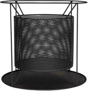 Metal <b>Fire</b> Pit with Spark Screen, Black, Perforated Design, Round Outdoor <b>Fire</b> Bowl with Stand A4 - Product Image 4
