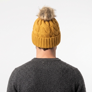 Bonnet d'hiver unisexe en tricot torsadé épais, côtelé, chaud et doux avec pompon, bonnet tricoté sur mesure pour l'extérieur - Product Image 2