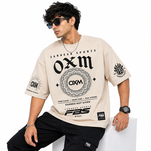 เสื้อยืดคอกลมแขนสั้นทรงโอเวอร์ไซส์สำหรับผู้ชาย ผ้าฝ้ายถัก แห้งเร็ว ระบายอากาศดี เป็นมิตรกับสิ่งแวดล้อม สไตล์ลำลองแนวสตรีทแวร์ - Product Image 5