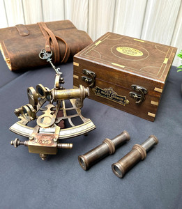 Sextante Astrolabio de Latón Vintage, Totalmente Funcional, de 4 Pulgadas, Tallado, Instrumento de Navegación Náutica, con Caja de Madera, Venta al Por Mayor - Product Image 6