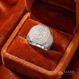 925 <b>Silver</b> Iced Out Moissanite <b>Ring</b> <b>for</b> <b>Men</b> Hip Hop Cluster Statement <b>Ring</b> Luxury Diamond Look Jewelry Band - Product Image 4