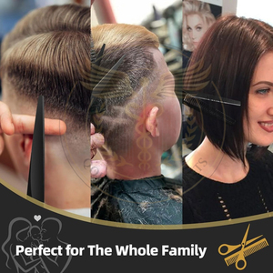 Kit de tijeras para cortar cabello, 9 piezas, juego de tijeras profesionales para cortar cabello, acero inoxidable, para uso doméstico, en salones y barberías, negro y dorado - Product Image 6