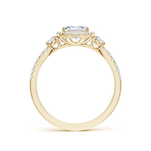 Luxury IGI Certified <b>Cushion</b> Cut Lab Grown Diamond Halo Engagement <b>Ring</b> Round Side Diamonds in 10K 14K 18K Gold 925 935 Silver - Product Image 3