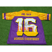 Maillot de football américain en tissu mesh de haute qualité pour adulte, col en V, manches courtes, coupe ample, maillot de football EDNA KARR