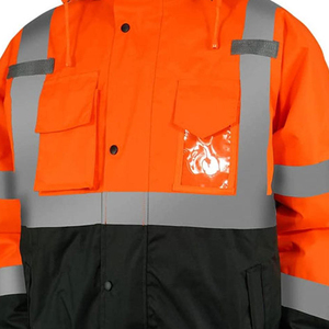Nouvelle Arrivée Vêtements de Travail de Sécurité pour Hommes, Veste de Sécurité Imperméable en Toile à Col Montant, Service OEM, Protection Hivernale Réfléchissante avec Lettres - Product Image 4