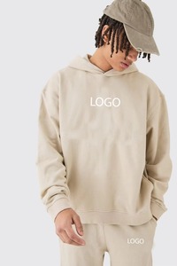 Ensemble de survêtement unisexe beige à capuche, pantalon de jogging imprimé longueur intégrale, 100 % coton respirant, taille élastique, anti-boulochage - Product Image 6