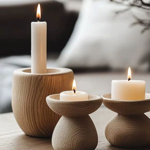 Mesa Auxiliar Redonda de Resina con Diseño Art Deco y Técnica Curva, Taburete para Sala de Estar, Decoración Rústica para el Hogar, Pieza Decorativa de Tronco Natural - Product Image 1