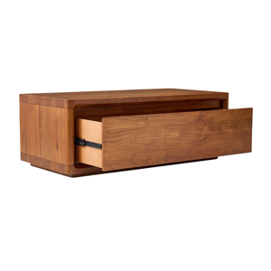 Mesa de Centro Moderna Minimalista de Madera de Teca Sólida Premium para Sala de Estar con Cajón de Almacenamiento Oculto y Estructura Resistente - Product Image 2