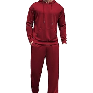 Ensemble de survêtement unisexe, pull-over uni, sweat-shirt et pantalon de survêtement surdimensionnés, ensembles de survêtements pour homme, 100% coton - Product Image 2