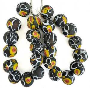 Cuentas de Vidrio Africanas Hechas a Mano con Diseño en Espiral, Ghana, Nigeria, Kenia, Venta al por Mayor, Cuentas Venecianas Recicladas, Suministro de Joyería DIY, Caja FIRDOS - Product Image 2