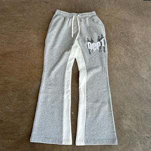 Survêtement délavé à l'acide avec logo brodé vieilli 450 g/m² pour homme – Ensemble sweat à capuche évasé et pantalon de survêtement avec fermeture éclair - Product Image 3