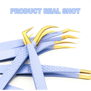 Pinzas para Extensión de Pestañas de Acero Inoxidable Antiestáticas de Alta Precisión con Puntas de Fibra, Suministro de Fábrica - Product Image 1