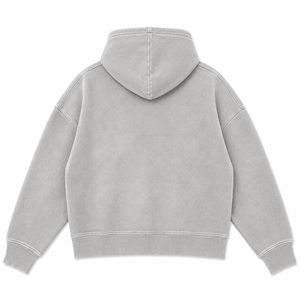 Sweat à capuche d'hiver pour homme OEM, fermeture éclair intégrale, logo personnalisé, style vintage délavé, en polaire, coupe oversize, polyester/coton - Product Image 6