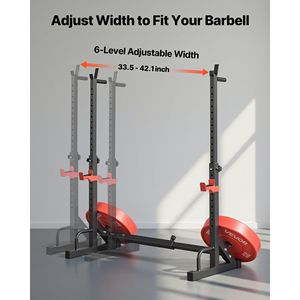 Rack per Squat e Power Cage per Home Gym, Altezza e Larghezza Regolabili, Capacità 550 libbre, Attrezzatura per Allenamento, Panche e Rack per Allenamento della Forza - Product Image 2