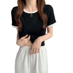 Camiseta de Algodón de Moda para Mujer, Manga Corta, Estilo Casual de Verano, Logotipo Personalizado Impreso, Proveedor al por Mayor de Alta Calidad - Product Image 3