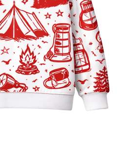 Sweat-shirt personnalisé blanc et rouge pour homme, imprimé en 3D, col rond, décontracté, sublimation personnalisée, automne-hiver - Product Image 6