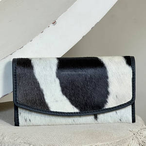 Pochette de soirée élégante pour femme en cuir véritable de vachette avec fourrure, porte-cartes et billets multifonction de haute qualité - Product Image 2