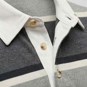 เสื้อโปโลผ้าฝ้ายลายทางสำหรับผู้ชายเสื้อยืดสีตามสั่ง - Product Image 4