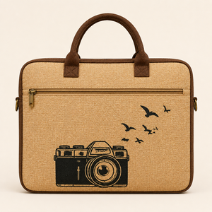Mochila para Portátil de Negocios, Material de Yute Estampado, Diseño Ecológico y Duradero, Gran Capacidad, Cierre de Cremallera, para Uso en la Universidad y Oficina - Product Image 5