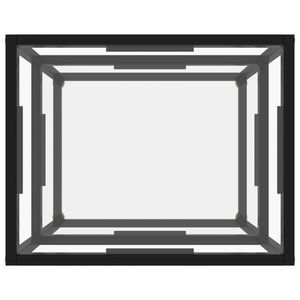 Table console avec plateau en verre trempé noir transparent et structure en acier thermolaqué - Product Image 3