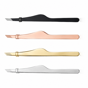 Precision Slant Tip Eyebrow Tweezers Stainless Steel Durable Makeup Tools Modern Design Silver Gold <b>Rose</b> Gold <b>Black</b> - Product Image 4