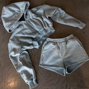 Hot Sale <b>Women's</b> Solid Color Long Sleeve Drawstring Zipper <b>Short</b> Casual Pullover Sweatshirt <b>Women</b> Joggers <b>Women</b> Hoodie <b>Set</b> - Product Image 1