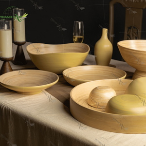 Juego de cuencos de sopa de bambú personalizables duraderos, utensilios de cocina de madera desechables ecológicos, fabricante de Vietnam para uso comercial de alimentos - Product Image 2