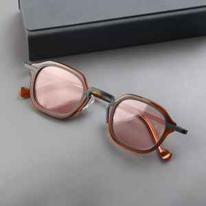 Gafas de Sol Rectangulares de Metal de Lujo con Montura Completa para Hombre y Mujer |   Lentes de Nailon con Armazón de Acetato |   Diseñador de Logotipos Personalizados con Protección UV - Product Image 2