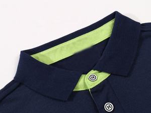 Polo da uomo marrone scuro e <span class=keywords><strong>blu</strong></span> navy a maniche corte, vestibilità regolare, in maglia, tinta unita, stile casual, con colletto. - Product Image 3