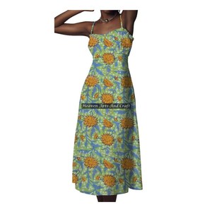 New Cotton Print Sleeveless Summer Spaghetti Strap <b>Dress</b> Sun Spaghetti Strap <b>Dress</b> Indian Cotton Collection Beautiful Hand Block - Product Image 1