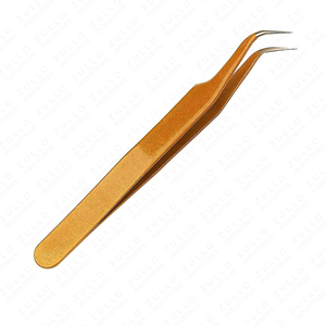 Rose Gold Curved Eyelash Extension Tweezers Set Strong Stainless Steel Straight & Pointed Tips Professional Lash <b>Tool</b> - Product Image 5