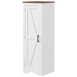 Armadio Bianco con Ante Scorrevoli e Ripiano Regolabile per Soggiorno o Dispensa - Assemblato - Product Image 1