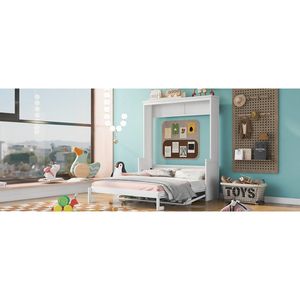 Letto a scomparsa matrimoniale bianco con mensola integrata - Product Image 6